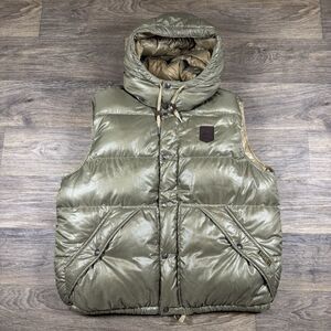 Vtg Polo Ralph Lauren Goose Down Hooded Puffer Vest XXL Olive Green
